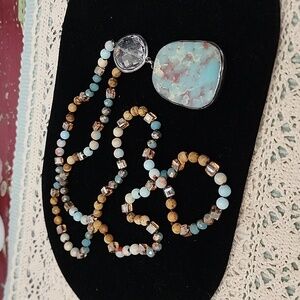 New Boho Stone & Bead Necklace